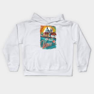 Venice Retro Italy poster Kids Hoodie